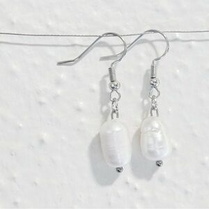 Elegant White Pearl Drop Earrings